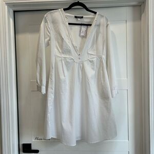 Cotelac White V-Neck shirt Dress size XS